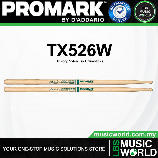 ProMark TX526W Billy Ward Hickory Wood Tip Drumsticks