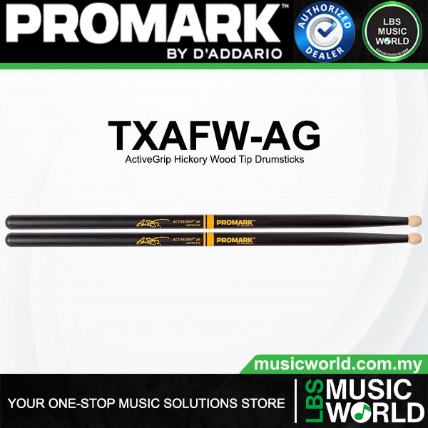 ProMark TXAFW-AG Anton Fig ActiveGrip Hickory Round Wood Tip Drumsticks
