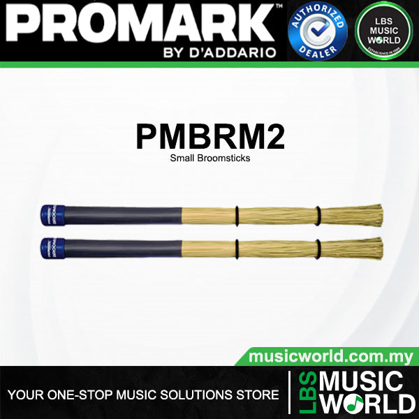 ProMark PMBRM2 Small Broomsticks Fixed Broomcorn Brushes Rod - Pair