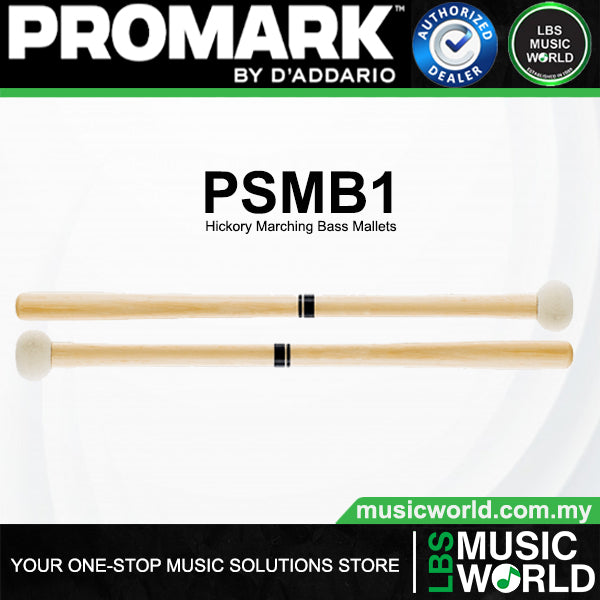 ProMark Performer Series Hickory Puffy Felt Tip Marching Bass Mallet - Standard