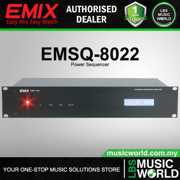 EMIX EMSQ‑8022 6 Channel Power Sequencer with 210V AC Sockets (EMSQ8022)