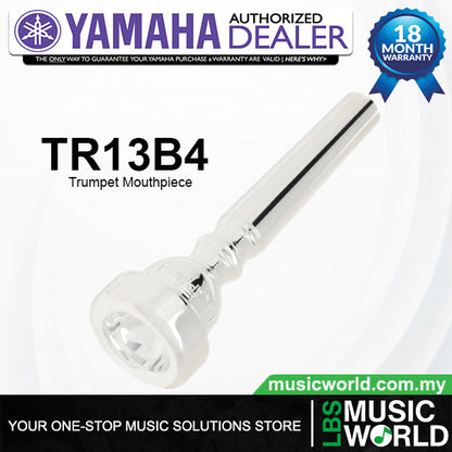 Yamaha TR13B4 Brass Trumpet Mouthpiece with Semi Shallow Cup Silver Plated