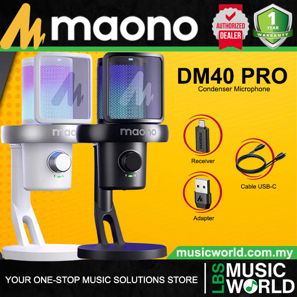 Maono DM40 PRO Wireless USB-C Mic Condenser Microphone with Desktop Stand