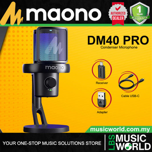 Maono DM40 PRO Wireless USB-C Mic Condenser Microphone with Desktop Stand