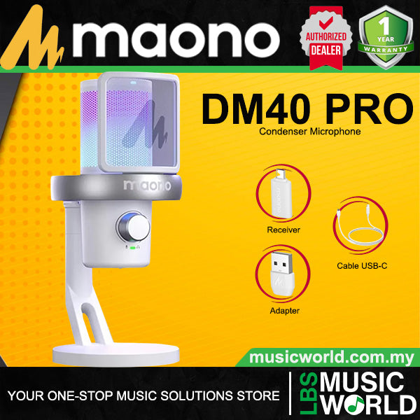 Maono DM40 PRO Wireless USB-C Mic Condenser Microphone with Desktop Stand