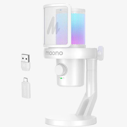 Maono DM40 PRO Wireless USB-C Mic Condenser Microphone with Desktop Stand
