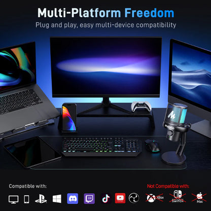 Maono DM40 PRO Wireless USB-C Mic Condenser Microphone with Desktop Stand