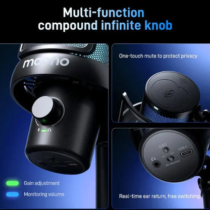 Maono DM40 PRO Wireless USB-C Mic Condenser Microphone with Desktop Stand