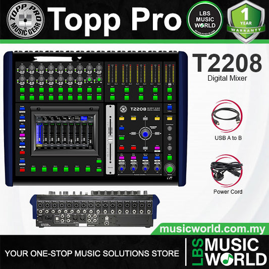 Topp Pro T2208 16 Channel Digital Mixer Console with 7 Inch Touch Screen