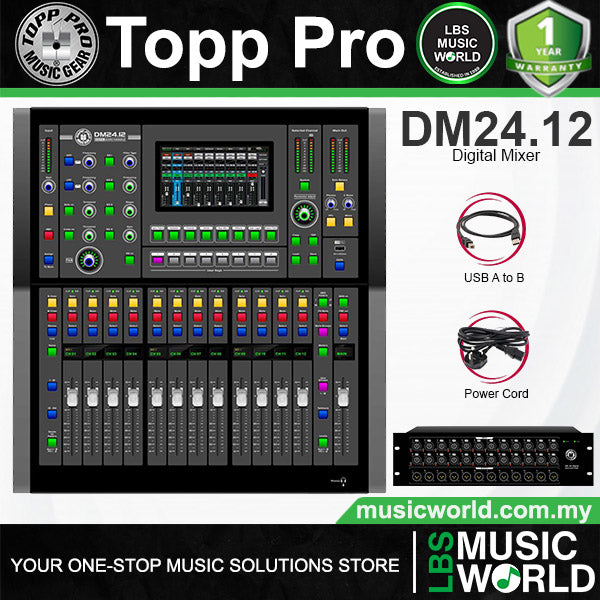 Topp Pro DM24.12 24 Channel Digital Mixing Console with 7 Inch Touchscreen