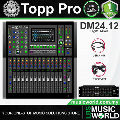 Topp Pro DM24.12 24 Channel Digital Mixing Console with 7 Inch Touchscreen
