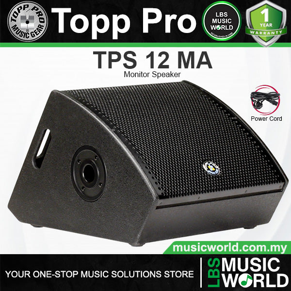 Topp Pro TPS 12MA 12 Inch 1660 Watt Active 2 Way Stage Monitor Speaker