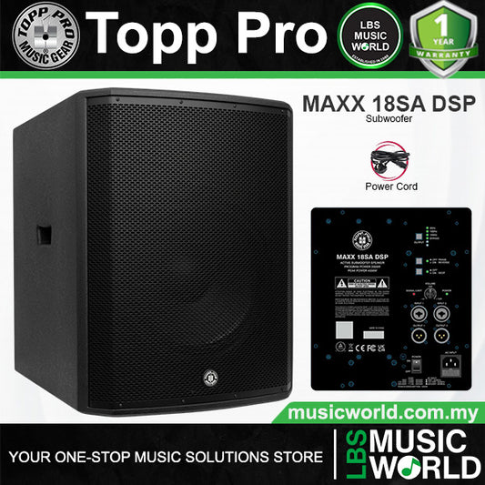 Topp Pro MAXX 18SA DSP 18 Inch 4000 Watt Active Powered Subwoofer Speaker Cabinet