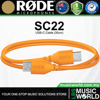 Rode SC22 USB-C to USB-C Cable 30cm for Microphone and Devices