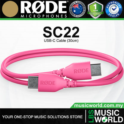 Rode SC22 USB-C to USB-C Cable 30cm for Microphone and Devices