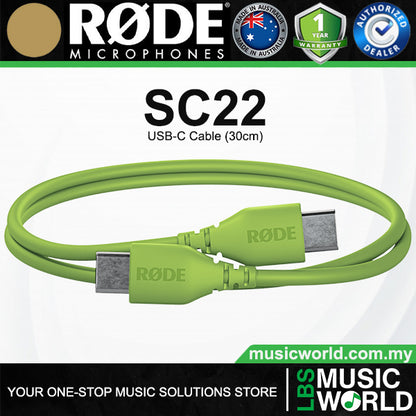 Rode SC22 USB-C to USB-C Cable 30cm for Microphone and Devices