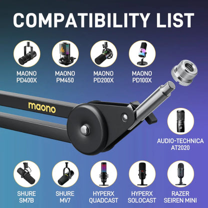 Maono BA37 Adjustable Heavy Duty Microphone Suspension Boom Arm Stand