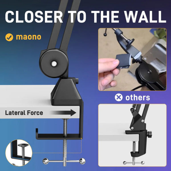 Maono BA37 Adjustable Heavy Duty Microphone Suspension Boom Arm Stand