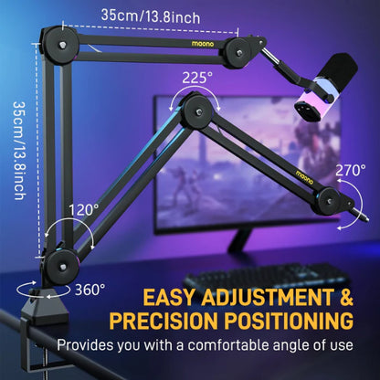 Maono BA37 Adjustable Heavy Duty Microphone Suspension Boom Arm Stand