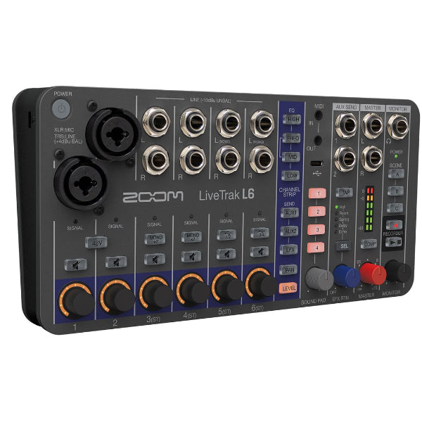 Zoom LiveTrak L6 10 Channel Compact Digital Mixer and Multitrack Recorder Audio Interface