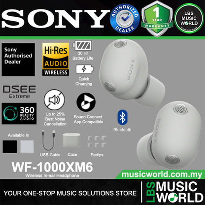Sony WF-1000XM6 Truly Wireless Noise Cancelling Earbuds with Hi-Res Audio (WF1000XM6)