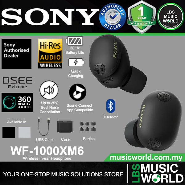 Sony WF-1000XM6 Truly Wireless Noise Cancelling Earbuds with Hi-Res Audio (WF1000XM6)