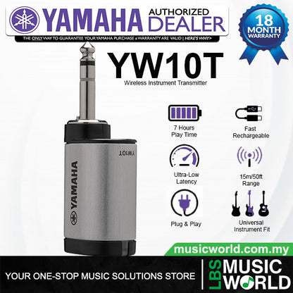 Yamaha YW10T 24 bit Digital Wireless Instrument Transmitter with Rechargeable Battery