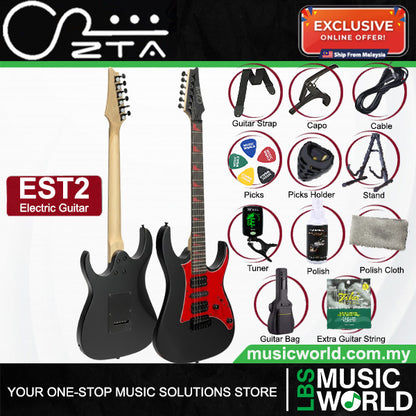 ZTA EST2 Super Stratocaster Electric Guitar Package Amplifier Bundle Set with Tremolo