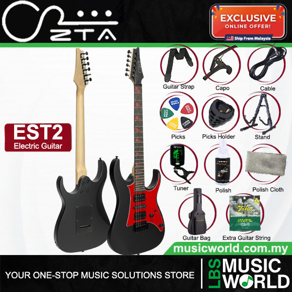 ZTA EST2 Super Stratocaster Electric Guitar Package Amplifier Bundle Set with Tremolo