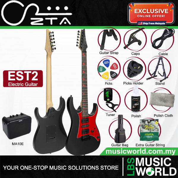 ZTA EST2 Super Stratocaster Electric Guitar Package Amplifier Bundle Set with Tremolo