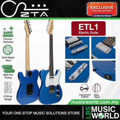 ZTA ETL1 Telecaster Electric Guitar Package with Amplifier Bundle Set