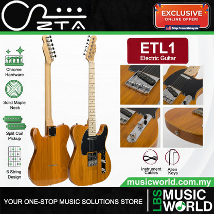 ZTA ETL1 Telecaster Electric Guitar Package with Amplifier Bundle Set