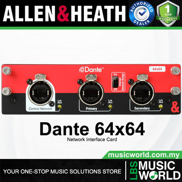 Allen & Heath Dante 64×64 64 Channel Dante Option Card for dLive and Avantis Consoles