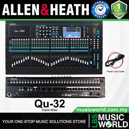 Allen & Heath QU-32 32 Channel Digital Mixer With Full Colour Touchscreen - Chrome Edition