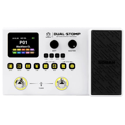 SORAN Dual Stomp Pedal Amp Modeling Multi Effects Electric Guitar And Bass Processor