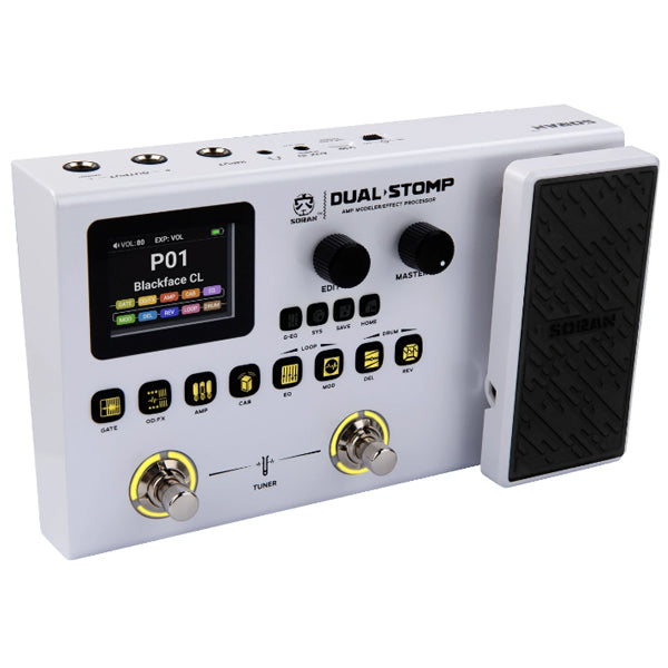 SORAN Dual Stomp Pedal Amp Modeling Multi Effects Electric Guitar And Bass Processor