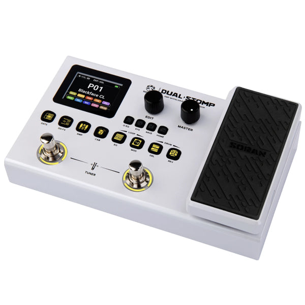 SORAN Dual Stomp Pedal Amp Modeling Multi Effects Electric Guitar And Bass Processor