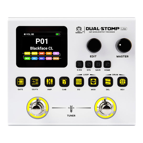 SORAN Dual Stomp Pedal Amp Modeling Multi Effects Electric Guitar And Bass Processor