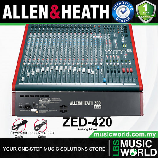 Allen & Heath ZED-420 16 Channel Studio Analog Mixer With USB Audio Interface (ZED420)