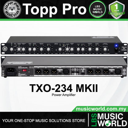 Topp Pro TXO-234 MKII 2 And 3 Ways Stereo 4 Way Mono Active Analog Crossover (TXO234)