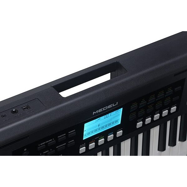 Medeli MK61 61 Keys Portable Keyboard Complete Package with Original Adapter - Black