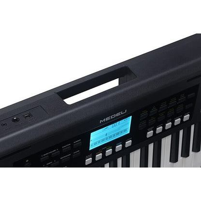 Medeli MK61 61 Keys Portable Keyboard Complete Package with Original Adapter - Black