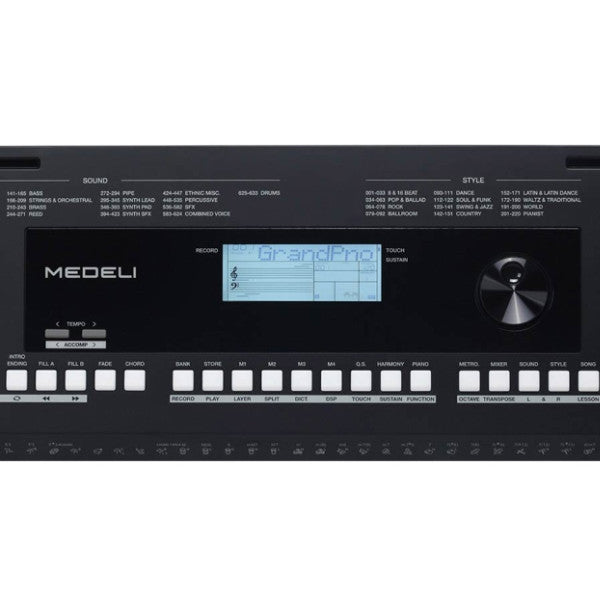 Medeli MK300 61 Keys Portable Keyboard Complete Package With Music Rest - Black