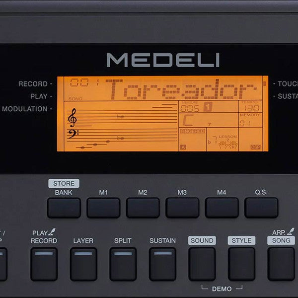Medeli MK200 61 Keys Portable Keyboard Complete Package with Original Adapter  - Black