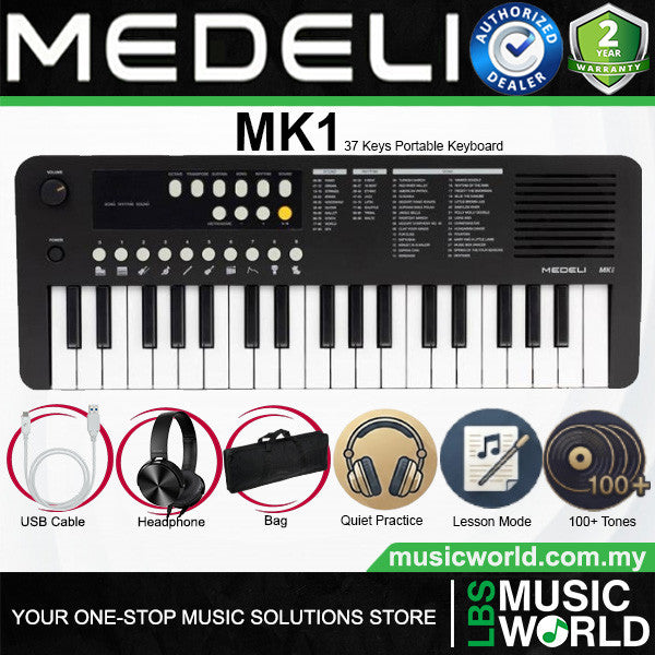 Medeli MK1 37 Key Portable Mini Keyboard with Original Adapter
