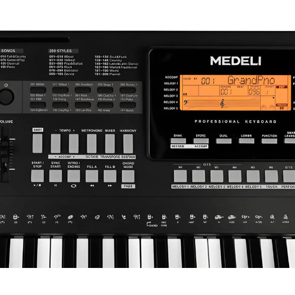 Medeli A300 61 Key Portable Keyboard Complete Package with Original Adapter