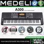 Medeli A300 61 Key Portable Keyboard Complete Package with Original Adapter