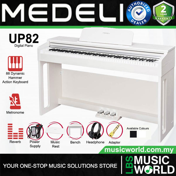Medeli UP82 88 Keys Entry Level Upright Piano Package With Built In Metronome