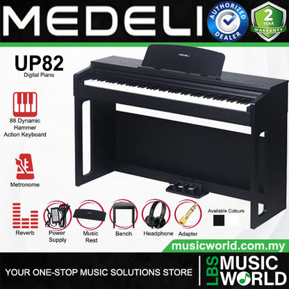 Medeli UP82 88 Keys Entry Level Upright Piano Package With Built In Metronome
