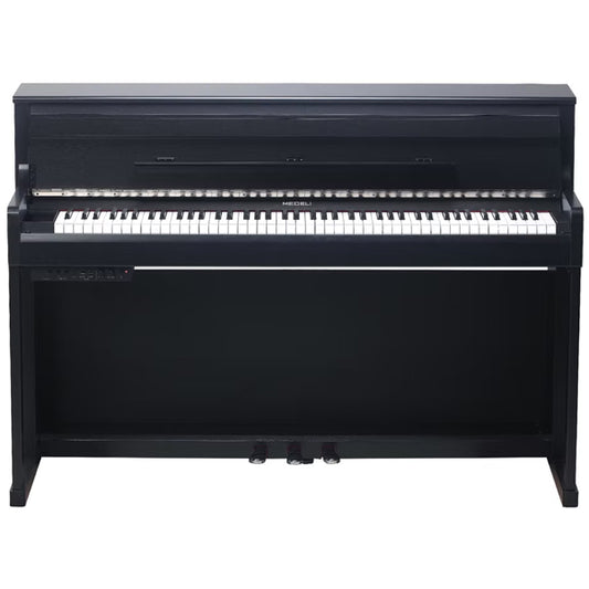 Medeli UP605 88 Keys Upright Piano Package with Woodgrain Finish Built in Bluetooth MIDI and Audio